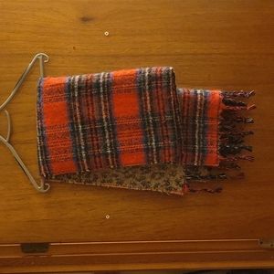 Steve Madden blanket scarf with tartan and cheetah print